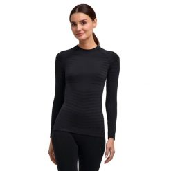 Damska koszulka z długim rękawem Falke Maximum Warm. Czarne bluzki sportowe damskie Falke, l, z elastanu, bez kołnierzyka, bez ramiączek. Za 383.50 zł.