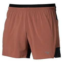 Szorty 2 w 1 Mizuno Active Alpha. Brązowe szorty męskie Mizuno, bez wzorów, z materiału, sportowe. Za 249.99 zł.