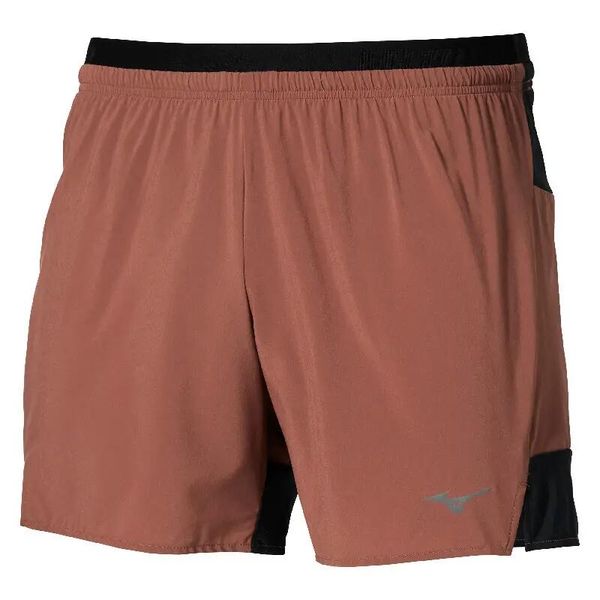 Szorty 2 w 1 Mizuno Active Alpha. Brązowe szorty męskie Mizuno, bez wzorów, z materiału, sportowe. Za 249.99 zł.