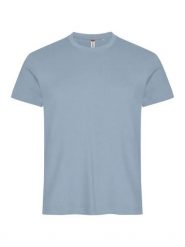 Clique Basic-T – Męski T-shirt slim fit z bawełny, kolor Soft Blue. Niebieskie t-shirty męskie CLIQUE, m, bez wzorów, z bawełny, bez kołnierzyka. Za 82.69 zł.