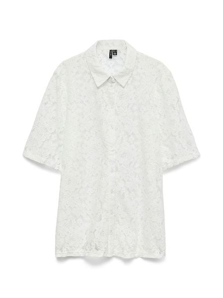 Vero Moda Bluzka w kolorze białym rozmiar: M. Białe bluzki damskie Vero Moda, m, bez wzorów, z koronki, bez kołnierzyka, bez ramiączek. Za 93.07 zł.