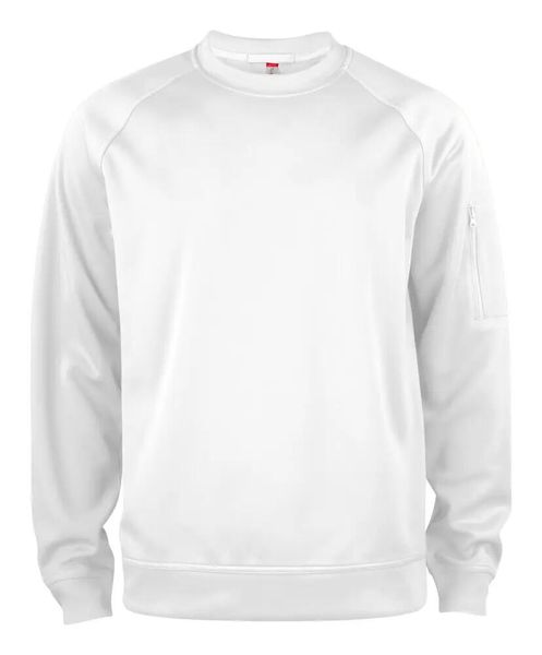 Clique Basic Active Roundneck bluza z okrągłym dekoltem biała 100% poliester. Białe bluzy bez kaptura męskie CLIQUE, xl, z poliesteru. Za 164.62 zł.