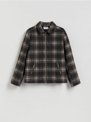 Koszula comfort fit z dodatkiem wełny - brązowy. Brązowe koszule męskie Reserved, l, bez wzorów, z tkaniny, bez kołnierzyka, bez ramiączek. Za 179.99 zł.