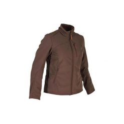 Kurtka SOFTSHELL myśliwska 500 damska. Brązowe kurtki softshell damskie SOLOGNAC, bez wzorów, z elastanu, bez kaptura. Za 249.99 zł.