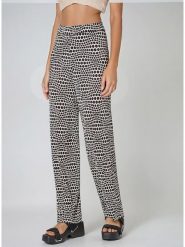 Monki Spodnie w kolorze czarnym rozmiar: M. Czarne spodnie materiałowe damskie Monki, bez wzorów, z materiału, z podwyższonym stanem. Za 39.99 zł.