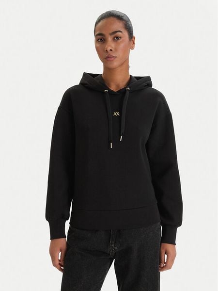 Armani Exchange Bluza XW001829 AF10818 UC001 Czarny Regular Fit. Czarne bluzy bez kaptura damskie Armani Exchange, xs, z bawełny. Za 619.99 zł.