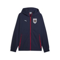Męska kurtka reprezentacji Austrii PUMATECH z tkaniny PUMA. Czerwone kurtki męskie Puma, m, bez wzorów, z tkaniny, bez kaptura. Za 409.00 zł.