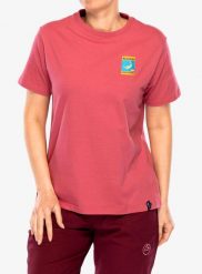 Koszulka bawełniana damska La Sportiva Moon Climb T-Shirt. Czerwone t-shirty damskie La Sportiva, xs, bez wzorów, z bawełny, bez kołnierzyka. Za 153.99 zł.