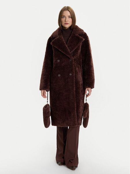 Rinascimento Kożuch CFC0122221003 Brązowy Regular Fit. Brązowe futra damskie RINASCIMENTO, m. Za 489.99 zł.