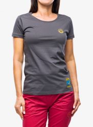 Koszulka wspinaczkowa damska La Sportiva Climbing on the Moon T-Shirt. Szare t-shirty damskie La Sportiva, xs, bez wzorów, z bawełny, bez kołnierzyka. Za 163.79 zł.
