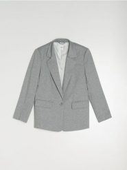 Żakiet - szary. Szare marynarki i żakiety damskie Sinsay, l, bez wzorów. Za 79.99 zł.