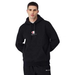 Męska Standardowa Bluza Z Kapturem Z Logo. Niebieskie bluzy z kapturem męskie CHAMPION, m, z bawełny. Za 392.99 zł.