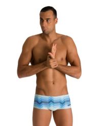 Kąpielówki męskie na basen Arena Multicolor Stripes Low Waist Short. Białe kąpielówki męskie Arena, m, bez wzorów, z materiału, na fitness i siłownię. Za 81.98 zł.