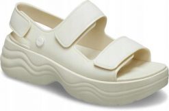 Klapki Dla Dorosłych Crocs Skyline. Brązowe klapki damskie Crocs, bez wzorów, z materiału, bez obcasa. Za 209.99 zł.