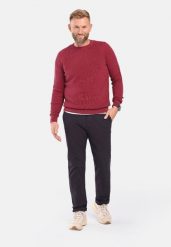 Spodnie chino Regular Fit, R-ASTEN. Czerwone spodnie materiałowe męskie Volcano, bez wzorów, z bawełny, plus size. Za 169.99 zł.