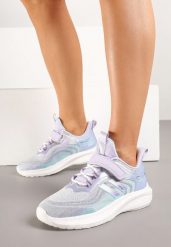 Szaro-Fioletowe Buty Sportowe Sneakersy Ozdobione Paskami Neosetia. Szare buty sportowe na co dzień damskie Born2be, bez wzorów, z jeansu. Za 99.99 zł.