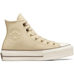 Buty sportowe Converse Chuck Taylor All Star Lift. Brązowe buty sportowe na co dzień damskie Converse, bez wzorów, ze skóry ekologicznej. Za 590.00 zł.