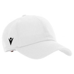 Biała czapka baseballowa Macron Dart (x5). Białe czapki męskie Macron, bez wzorów, z materiału. Za 307.50 zł.