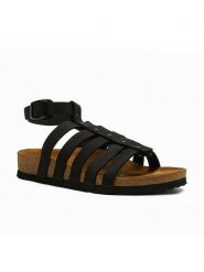 Comfortfusse Skórzane sandały "Ares" w kolorze czarnym rozmiar: 39. Czarne sandały damskie Comfortfusse, bez wzorów, z nubiku, bez obcasa. Za 289.88 zł.