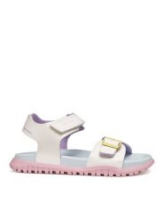 Geox Sandały J Sandal Fusbetto Gi J35HQA 000BC C0653 S Biały. Białe sandały dziewczęce Geox, ze skóry, bez zapięcia. Za 209.99 zł.