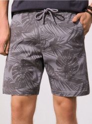 Szorty jogger - szary. Szare szorty męskie Sinsay, bez kołnierzyka. W wyprzedaży za 39.99 zł.