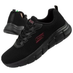 Buty Skechers 118106/BBK czarne. Czarne buty sportowe na co dzień męskie z materiału, bez zapięcia. Za 379.96 zł.