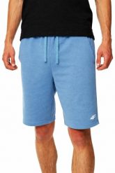 Spodenki dresowe męskie 4F 4FWSS26TSHOM0998. Niebieskie szorty męskie 4f, bez wzorów, z bawełny, sportowe. Za 79.99 zł.