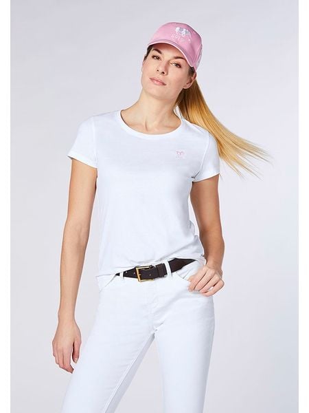 Polo Sylt Koszulka w kolorze białym rozmiar: XXL. Białe bluzki damskie Polo Sylt, xxl, bez wzorów, z bawełny, bez kołnierzyka, bez ramiączek. Za 47.82 zł.