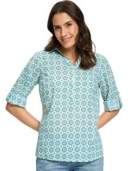 WITT WEIDEN Bluzka w kolorze turkusowo-białym rozmiar: 48. Białe bluzki damskie WITT WEIDEN, bez wzorów, z bawełny, bez kołnierzyka, bez ramiączek. Za 60.99 zł.