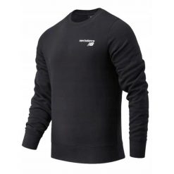 Bluza sportowa męska New Balance. Czarne bluzy bez kaptura męskie New Balance, bez wzorów, sportowe, bez kołnierzyka, bez ramiączek. Za 219.00 zł.