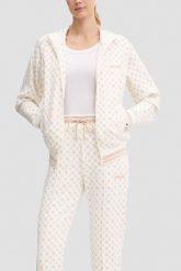 GUESS Kremowa rozpinana bluza damska w monogram Aggie, Rozmiar S. Brązowe bluzy bez kaptura damskie Guess, s. W wyprzedaży za 269.99 zł.