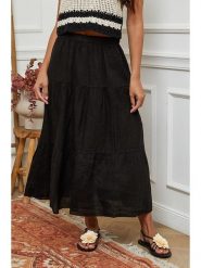 La Compagnie Du Lin Lniana spódnica w kolorze czarnym rozmiar: S. Czarne spódniczki damskie La Compagnie Du Lin, s, bez wzorów, ze lnu, maxi. Za 194.95 zł.