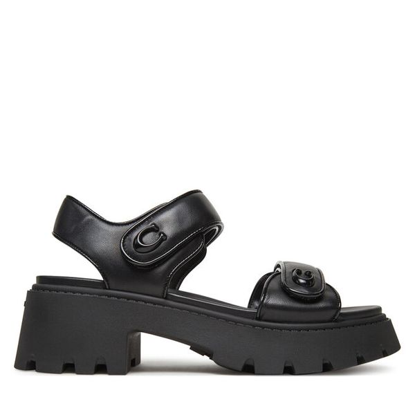 Sandały Coach. Czarne sandały damskie Coach, bez wzorów, bez obcasa, na płaskiej podeszwie. Za 1,069.00 zł.