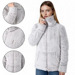 Polar Bluza damska rozpinana AULP NORLIN Ciepła z Wysoką Stójką. Białe bluzy bez kaptura damskie Aulp, m, z materiału. Za 159.99 zł.