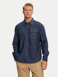 Guess Jeans Koszula jeansowa M4BH56 D5EI4 Granatowy Regular Fit. Niebieskie koszule męskie Guess Jeans, m, z aplikacjami, z bawełny, bez kołnierzyka, bez ramiączek. Za 299.99 zł.