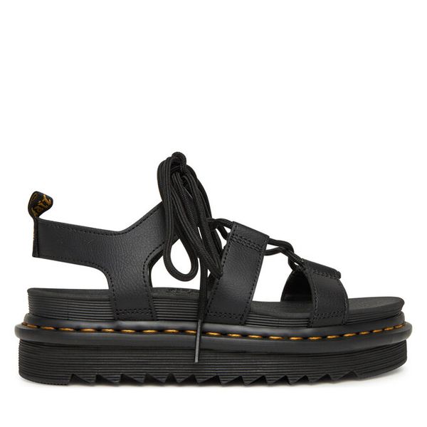 Sandały Dr. Martens. Czarne sandały damskie Dr. Martens, bez wzorów, bez obcasa, na płaskiej podeszwie. Za 462.99 zł.