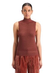 Scotch & Soda Top w kolorze bordowym rozmiar: S. Czerwone topy damskie Scotch & Soda, s, bez wzorów, bez kołnierzyka. Za 109.00 zł.