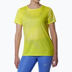 Koszulka do biegania damska Mizuno Core Graphic Tee. Żółte topy sportowe damskie Mizuno, l, bez wzorów, z materiału, bez ramiączek. Za 169.99 zł.