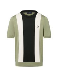 Fred Perry koszula z dzianiny Mężczyźni Bawełna zielony|biały, S. Białe koszule męskie Fred Perry, m, bez wzorów, z bawełny, bez kołnierzyka, bez ramiączek. Za 549.95 zł.