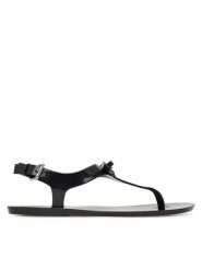 MICHAEL Michael Kors Sandały Eva Thong 40S6EVFA1Q Czarny. Czarne sandały damskie MICHAEL Michael Kors, bez wzorów, z syntetyku, bez obcasa, na płaskiej podeszwie. Za 479.99 zł.