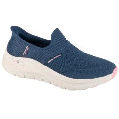 Buty sportowe damskie, Slip-ins: Arch Fit 2.0 - Right As Rain. Niebieskie buty sportowe na co dzień damskie Skechers, bez wzorów, trekkingowe. Za 549.99 zł.