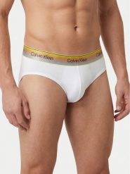 Calvin Klein Underwear Slipy LV00NB4589 Biały. Białe slipki męskie Calvin Klein Underwear, bez wzorów, z bawełny. Za 109.99 zł.