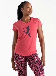 Dare 2b Koszulka funkcyjna "Calm" w kolorze czerwonym rozmiar: 34. Czerwone bluzki sportowe damskie Dare 2b, z materiału, bez kołnierzyka, bez ramiączek. Za 34.85 zł.