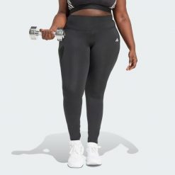 Legginsy Optime Essentials Stash Pocket Full-Length (Plus Size). Czarne legginsy damskie Adidas, plus size, bez wzorów, z elastanu. Za 199.00 zł.
