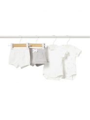 Mayoral Komplet 2 par body i szorty 1630 Biały Regular Fit. Białe spodnie niemowlęce Mayoral, bez wzorów, z bawełny. Za 149.99 zł.