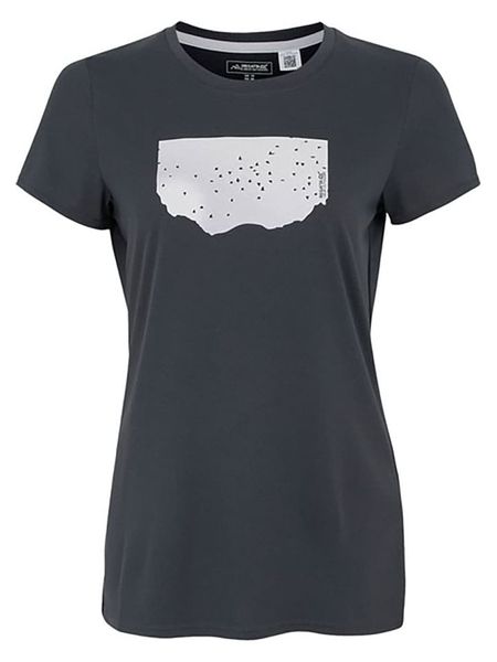 Regatta Koszulka funkcyjna "Fingal" w kolorze antracytowym rozmiar: 42. Czarne bluzki sportowe damskie Regatta, bez wzorów, z materiału, bez ramiączek. Za 41.39 zł.