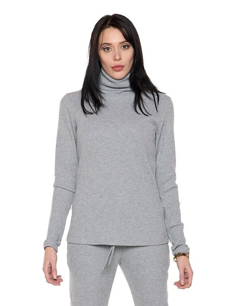 Damska koszulka z długim rękawem i golfem w prążki „Pearl”. Czarne bluzki sportowe damskie LEONE 1947 APPAREL, xs, bez wzorów, bez ramiączek. Za 218.92 zł.