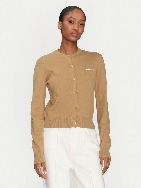 2NDDAY Kardigan Vinny 2252341408 Beżowy Regular Fit. Brązowe kardigany damskie 2NDDAY, xs, bez wzorów, z bawełny. Za 269.99 zł.