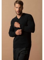 Perfect Cashmere Kaszmirowy sweter "Enzo" w kolorze czarnym rozmiar: XL. Czarne swetry męskie Perfect Cashmere, xl, bez wzorów, z kaszmiru, bez kołnierzyka. Za 565.99 zł.