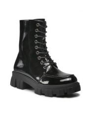 DeeZee Trapery WS5585-07 Czarny. Czarne trapery damskie DeeZee, ze skóry, bez obcasa. Za 129.99 zł.